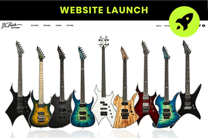B.C. Rich Guitars website home page, by Amplify 11