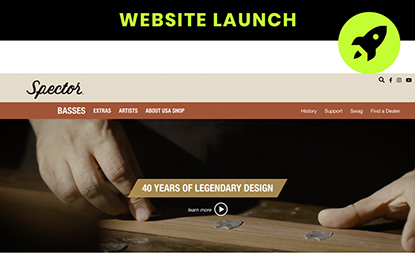 Spector Basses website home page, by Amplify 11