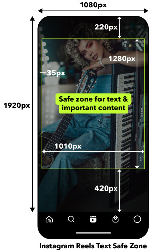 Instagram Reels text safe area spec